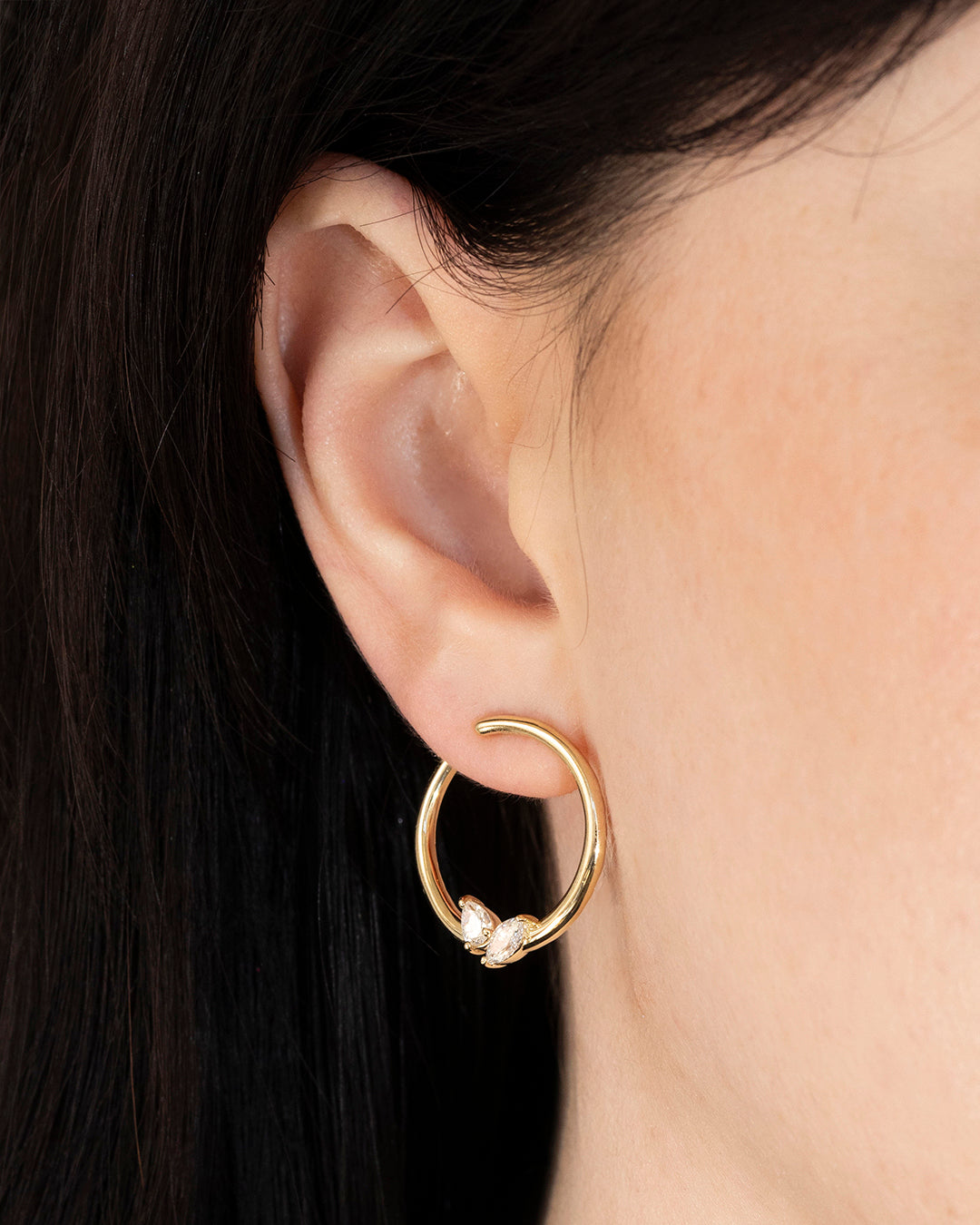 0.62ct Diamond Open Circle Stud Earrings