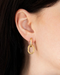 Twisted Rope Link Dangle Earrings