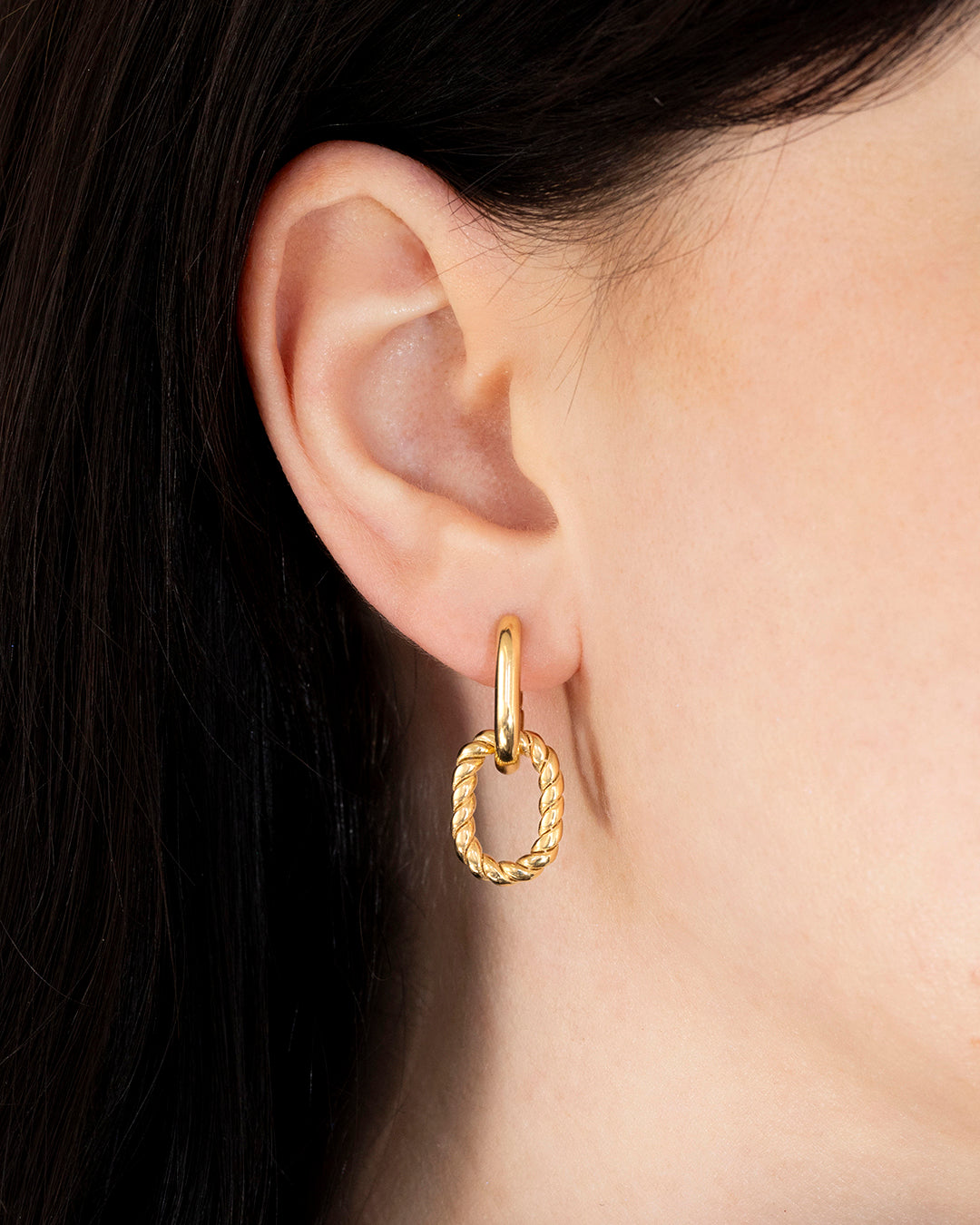 Twisted Rope Link Dangle Earrings