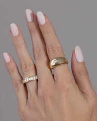 3.36ct Emerald Cut Diamond Eternity Band in 18k Champagne Yellow Gold