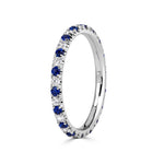 0.71ct Sapphire and Diamond Eternity Band in Platinum