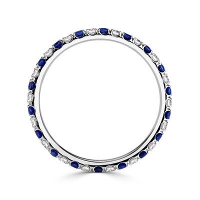 0.71ct Sapphire and Diamond Eternity Band in Platinum