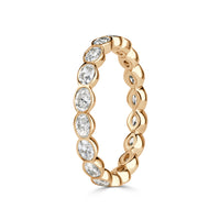 1.45ct Oval Cut Diamond Bezel Eternity Band in 18K Champagne Yellow Gold