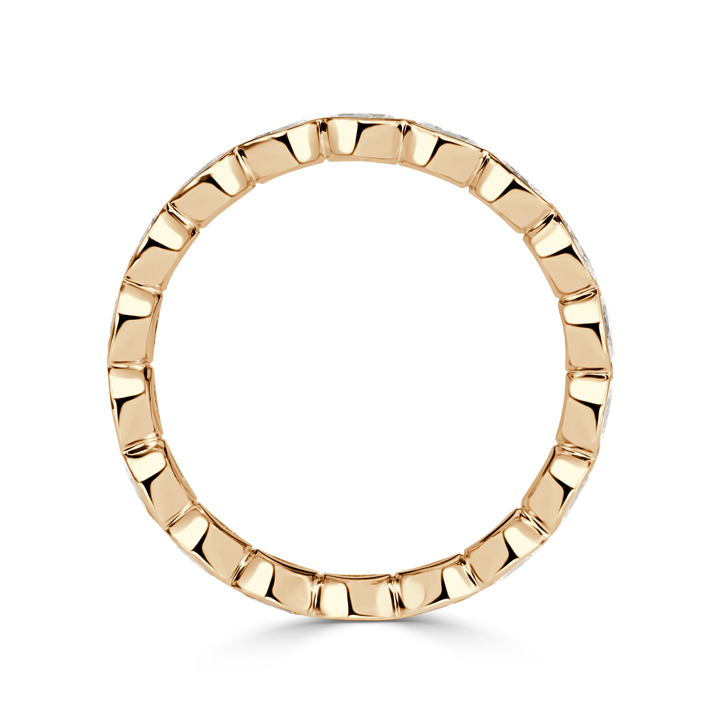 1.45ct Oval Cut Diamond Bezel Eternity Band in 18K Champagne Yellow Gold