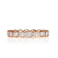 1.45ct Oval Cut Diamond Bezel Eternity Band in 18K Rose Gold