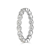 1.45ct Oval Cut Diamond Bezel Eternity Band in 18K White Gold