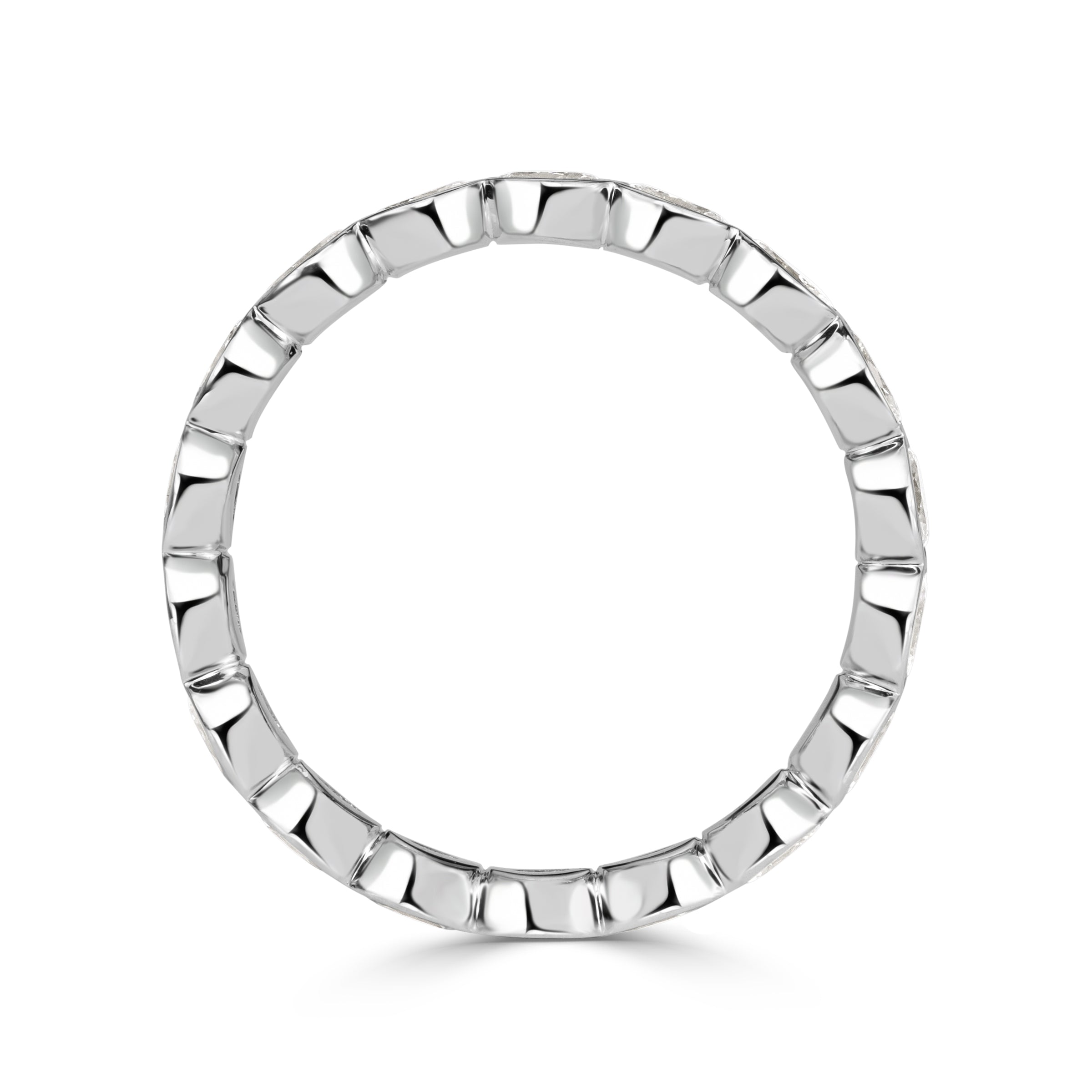 1.45ct Oval Cut Diamond Bezel Eternity Band in 18K White Gold