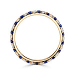 0.71ct Sapphire and Diamond Eternity Band in 18K Champagne Yellow Gold