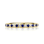 0.71ct Sapphire and Diamond Eternity Band in 18K Yellow Gold