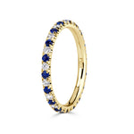 0.71ct Sapphire and Diamond Eternity Band in 18K Yellow Gold