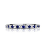 0.71ct Sapphire and Diamond Eternity Band in 18K White Gold