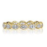 1.05ct Marquise Cut Diamond Bezel Set Eternity Band in 18k Yellow Gold