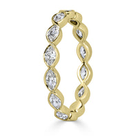 1.05ct Marquise Cut Diamond Bezel Set Eternity Band in 18k Yellow Gold