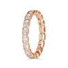 1.71ct Emerald Cut Diamond Bezel Set Eternity Band in 18K Rose Gold