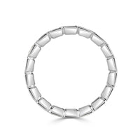 1.71ct Emerald Cut Diamond Bezel Set Eternity Band in 18K White Gold