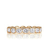 2.24ct Oval Cut Diamond Bezel Set Eternity Band in 18K Champagne Yellow Gold