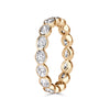 2.24ct Oval Cut Diamond Bezel Set Eternity Band in 18K Champagne Yellow Gold
