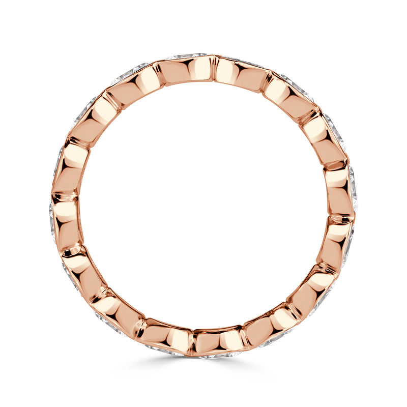 2.24ct Oval Cut Diamond Bezel Set Eternity Band in 18K Rose Gold