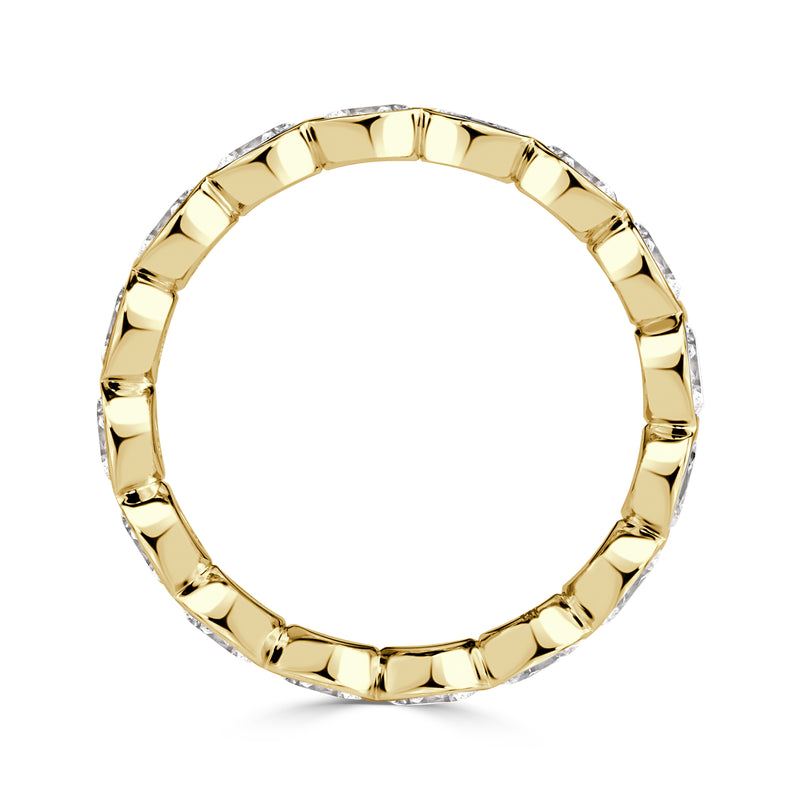 2.24ct Oval Cut Diamond Bezel Set Eternity Band in 18K Yellow Gold