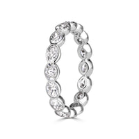 2.24ct Oval Cut Diamond Bezel Set Eternity Band in Platinum