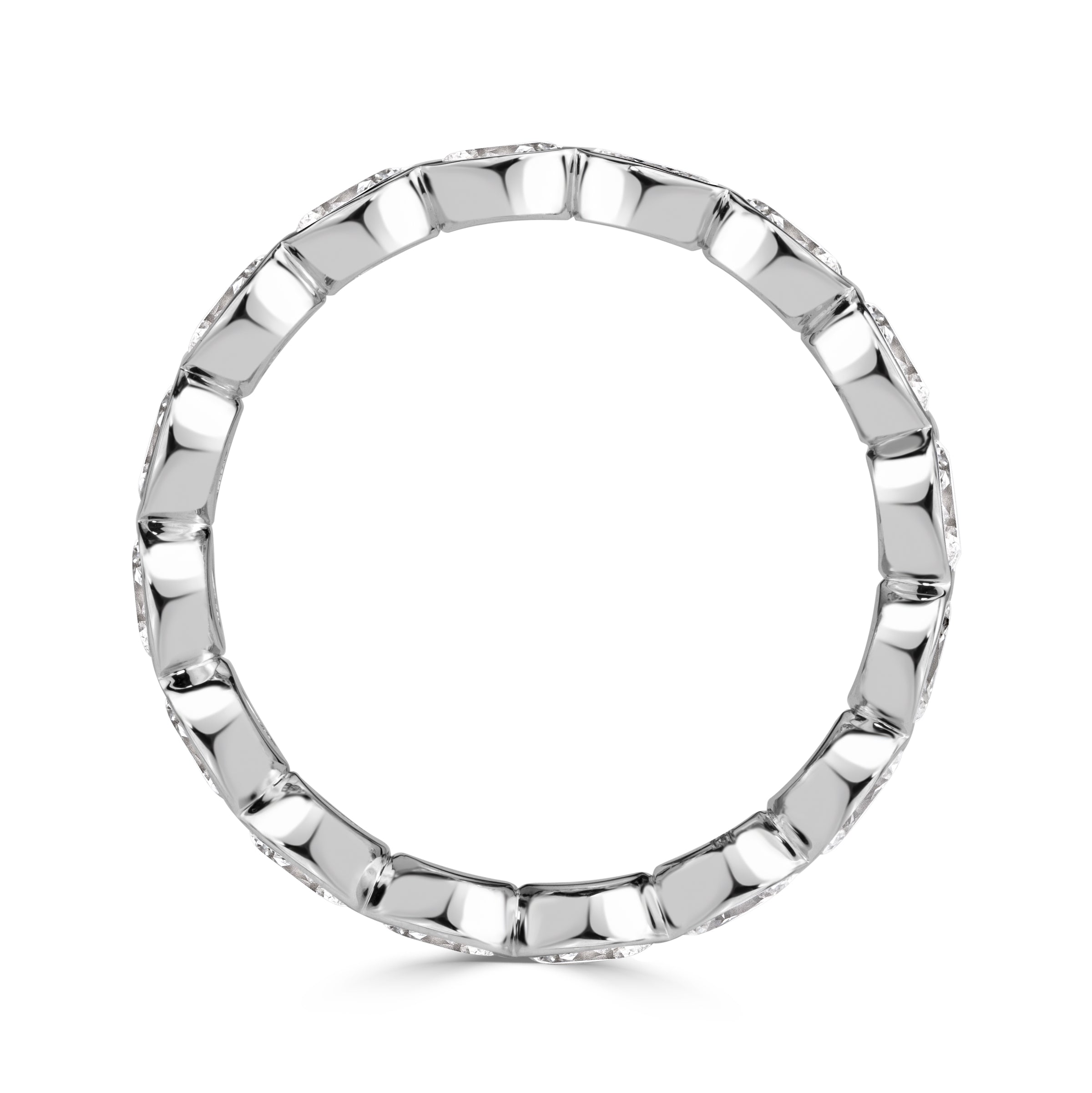 2.24ct Oval Cut Diamond Bezel Set Eternity Band in Platinum
