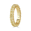 4.46ct Fancy Yellow Radiant Cut Diamond Eternity Band in 18K Yellow Gold