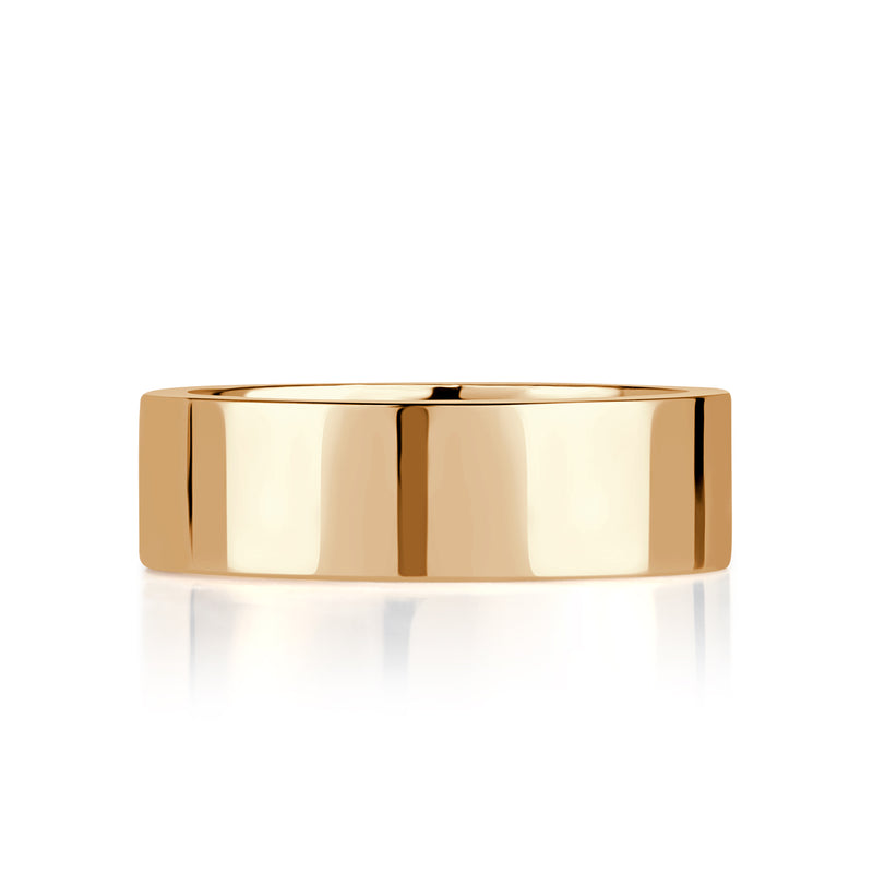 Handmade Flat Wedding Band 6mm