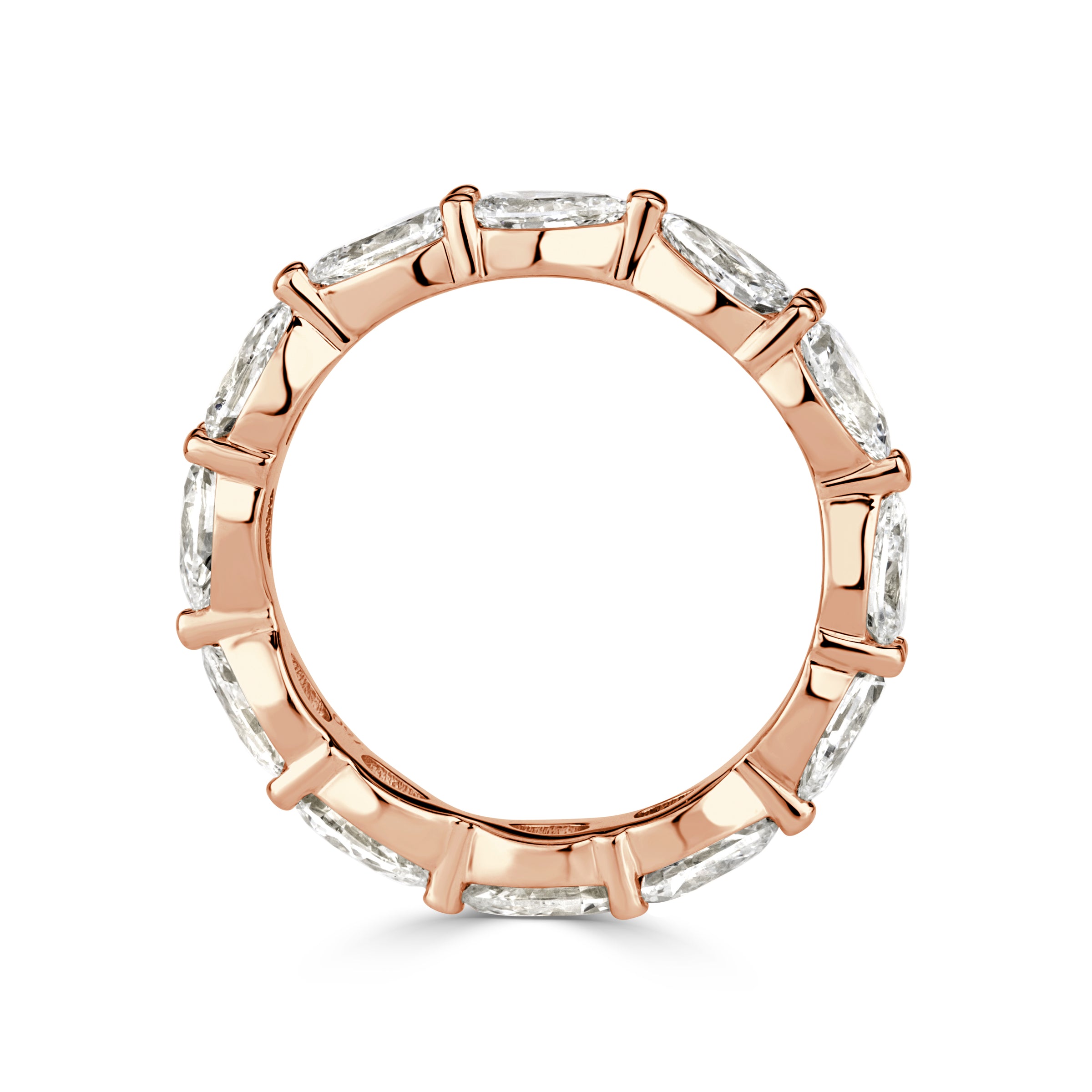 2.37ct Pear Shaped Diamond Eternity Band in 18K Rose Gold
