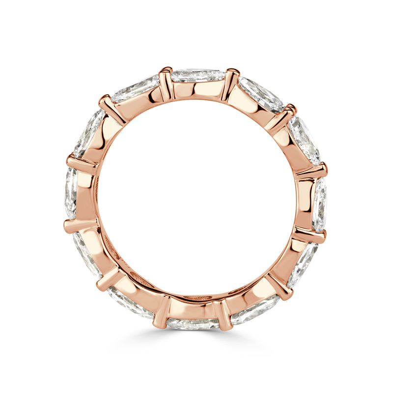 2.37ct Pear Shaped Diamond Eternity Band in 18K Rose Gold