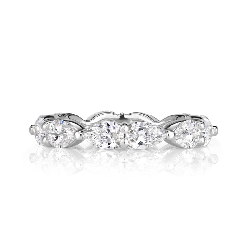 2.37ct Pear Shaped Diamond Eternity Band in 18K White Gold