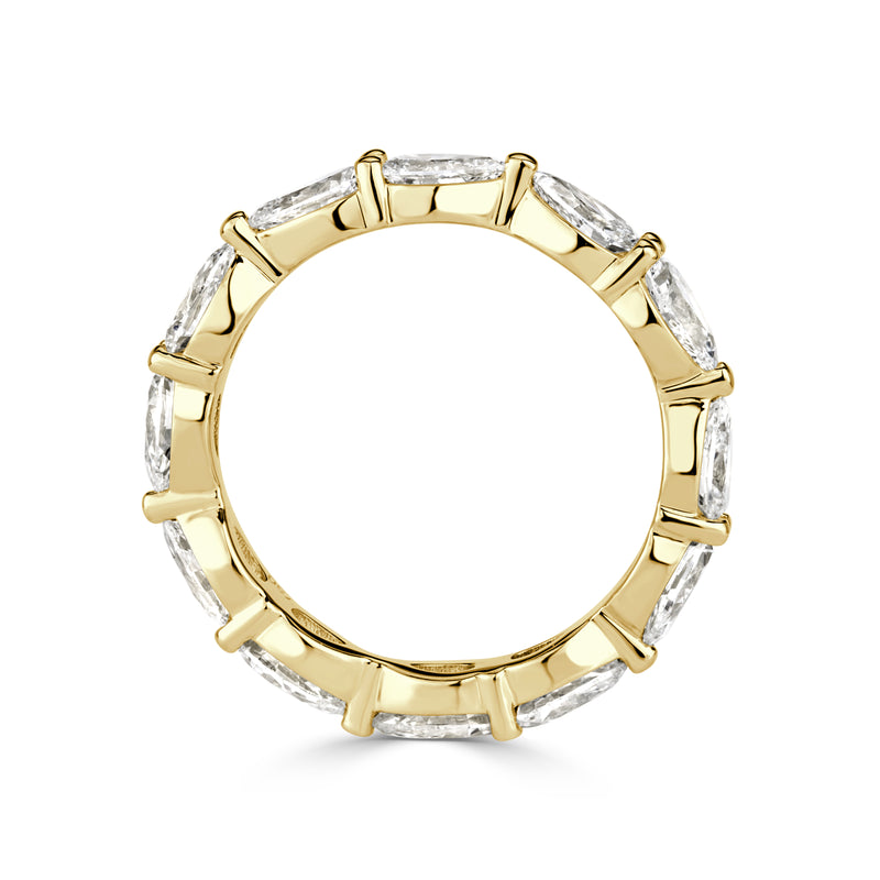 2.37ct Pear Shaped Diamond Eternity Band in 18K Yellow Gold
