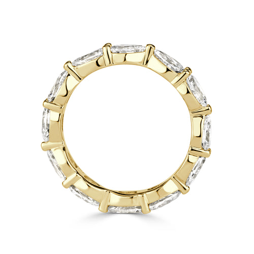 2.37ct Pear Shaped Diamond Eternity Band in 18K Yellow Gold