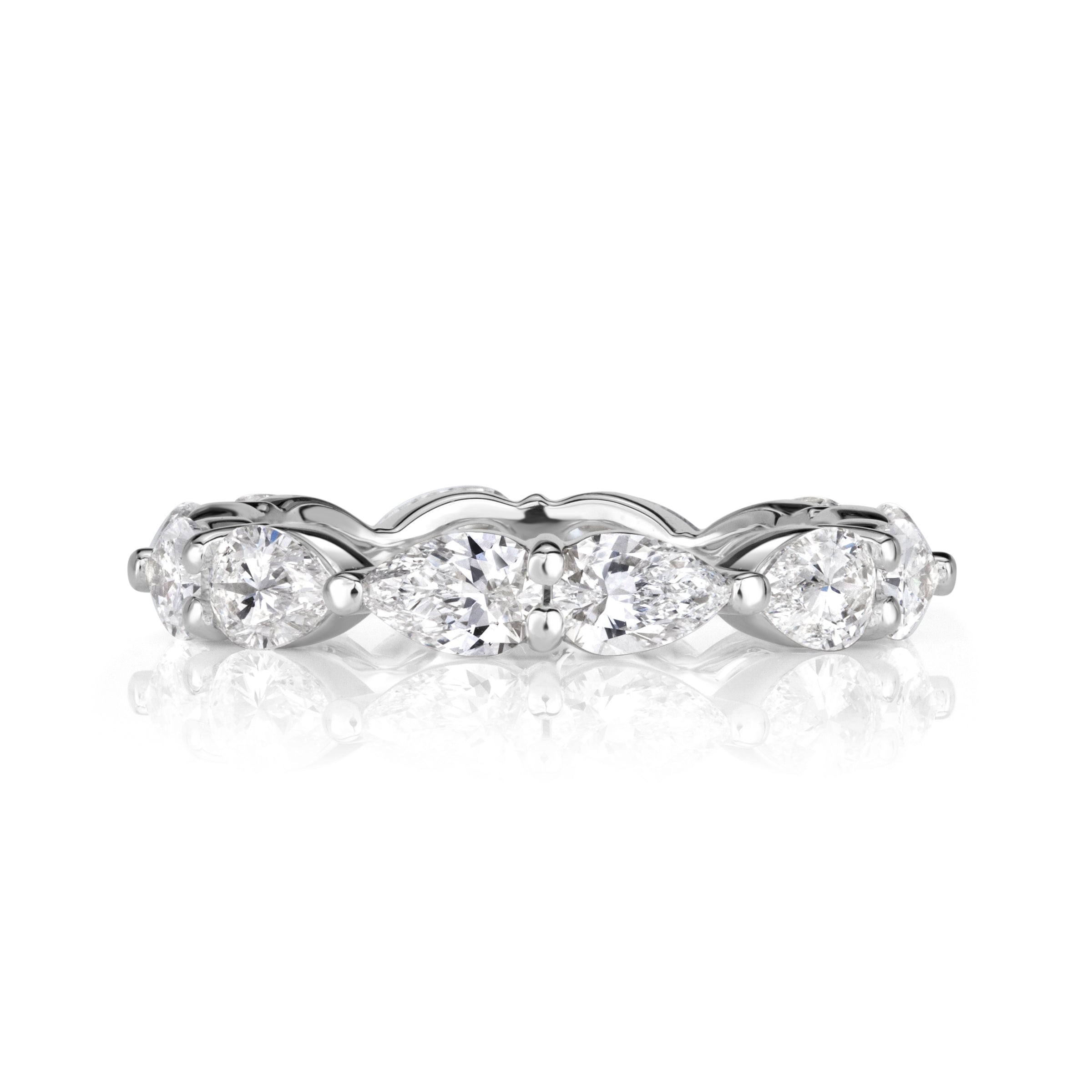 2.37ct Pear Shaped Diamond Eternity Band in Platinum