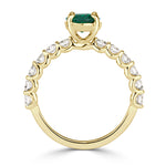 1.75ct Oval Cut Green Emerald Engagement Ring