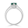 2.10ct Pear Shaped Green Emerald Engagement Ring