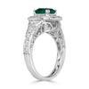 1.80ct Emerald Cut Green Emerald Engagement Ring