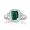 2.38ct Emerald Cut Green Emerald Engagement Ring