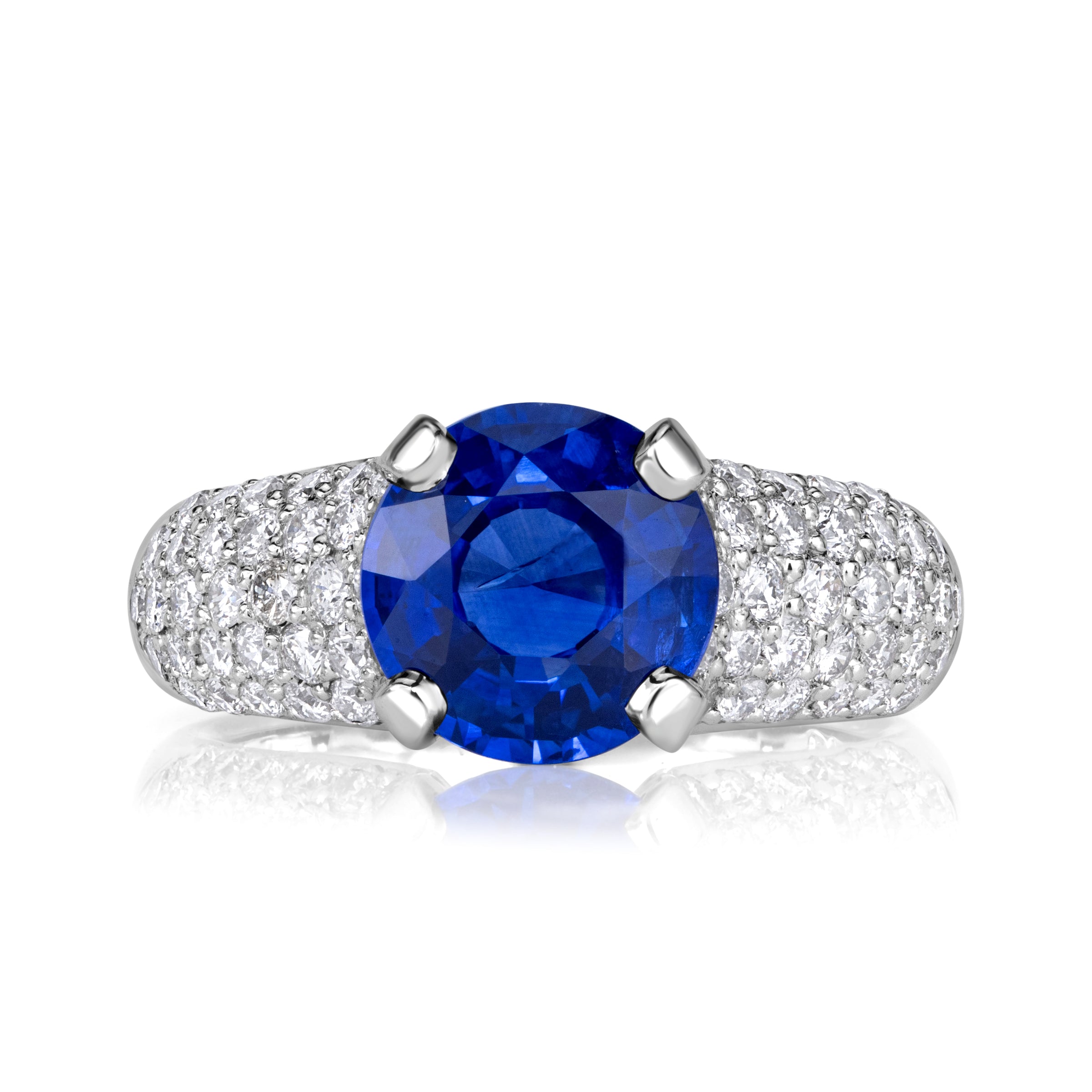 Round Brilliant Cut Blue Sapphire Engagement Ring – Mark