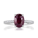 2.44ct Oval Cut Ruby Engagement Ring