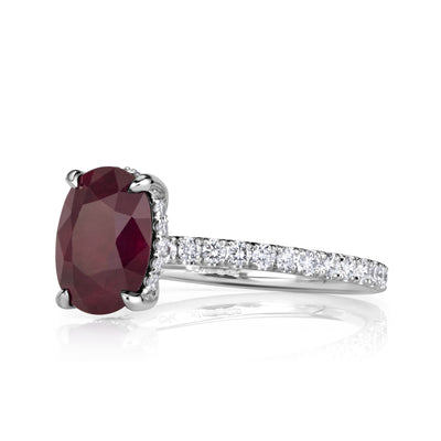 2.44ct Oval Cut Ruby Engagement Ring