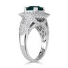 2.66ct Emerald Cut Green Emerald Engagement Ring