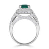 2.66ct Emerald Cut Green Emerald Engagement Ring