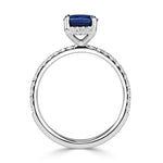 2.51ct Cushion Cut Blue Sapphire Engagement Ring
