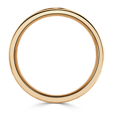 Men's Step Edge Stone Finished Wedding Band in 18K Yellow Gold 6.0mm
