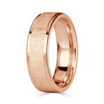 Men's Step Edge Stone Finished Wedding Band in 14K Rose Gold 6.0mm
