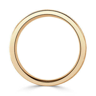 Men's Gooved Stone Finished Wedding Band in 14k Yellow Gold 6.0mm