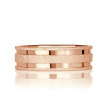 Men's Gooved Stone Finished Wedding Band in 18k Rose Gold 6.0mm