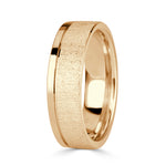 Men's Off-Centered Groove Stone Finished Wedding Band in 18k Yellow Gold 6mm
