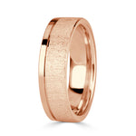 Men's Off-Centered Groove Stone Finished Wedding Band in 18k Rose Gold 6.0mm