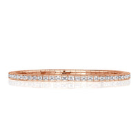 5.49ct Emerald Cut Diamond Stretch Tennis Bracelet in 18K Rose Gold